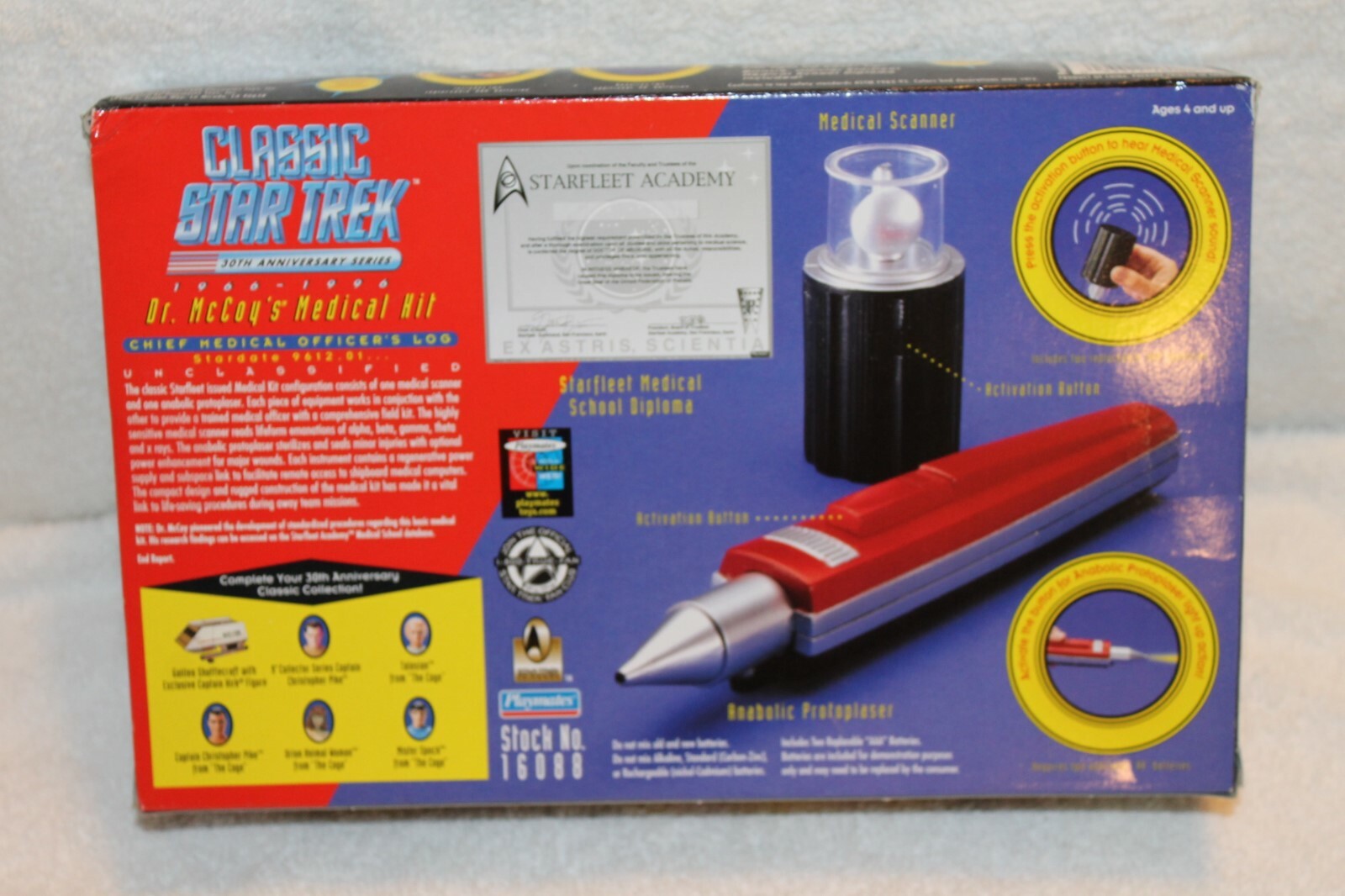 MIB 30th Anniv. Classic Star Trek Dr. McCoy's Medical Kit Playmates 16088 1996
