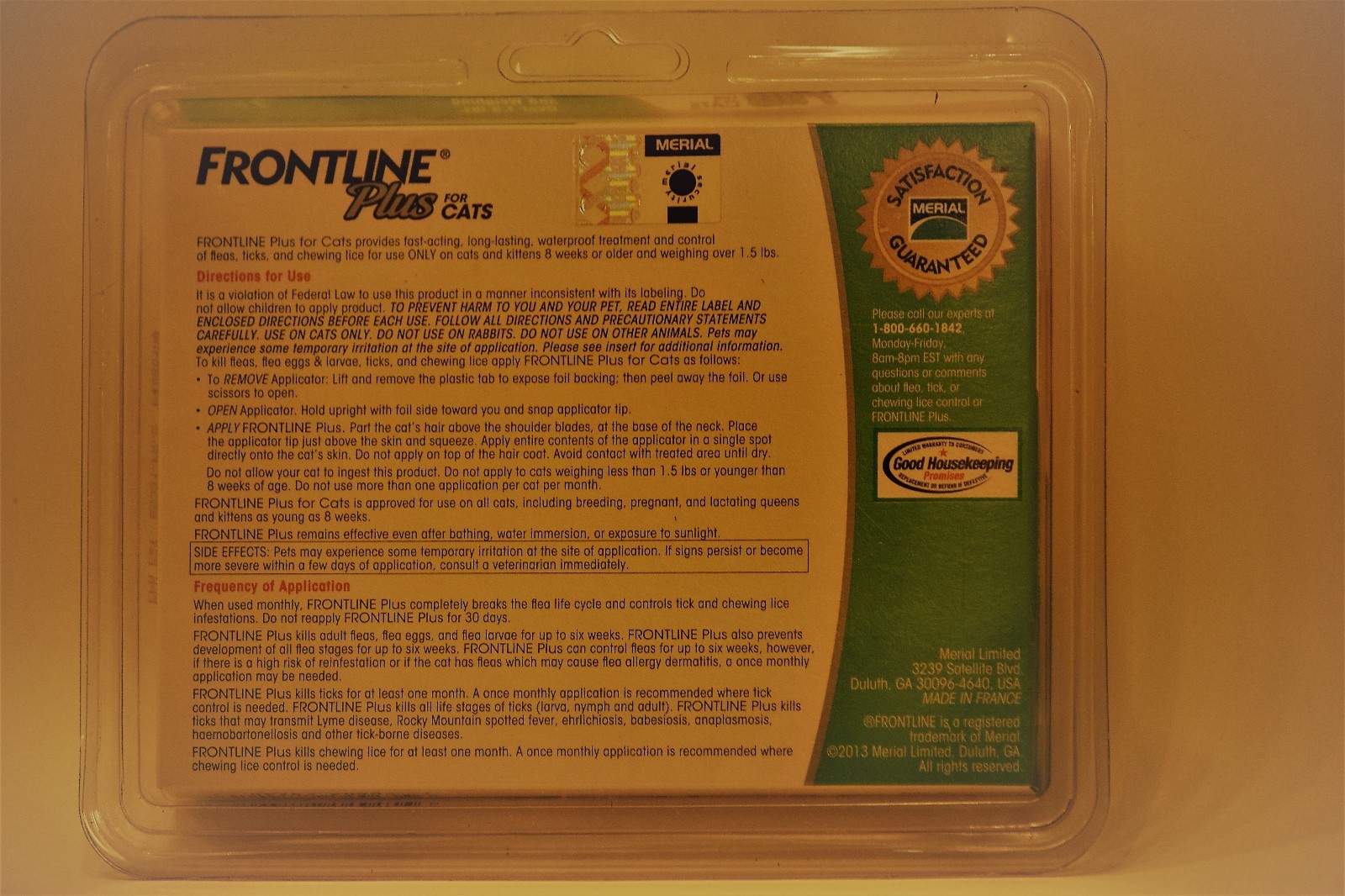Frontline Plus Flea & Tick Treatment for Cats Over 1.5 Lbs(3 Doses)Free shipping