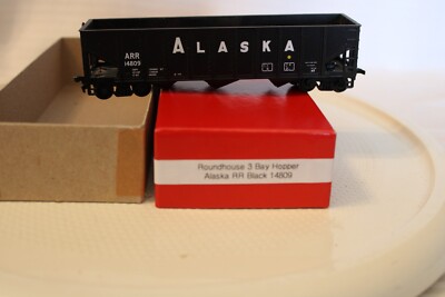 HO Scale Roundhouse, 3 Bay Hopper, Alaska Railroad, Black, #14809