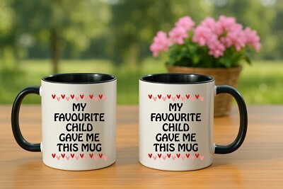 My Favourite Child Gave Me This Mug Printed Hearts Funny Ceramic Coffee Tea Mugs