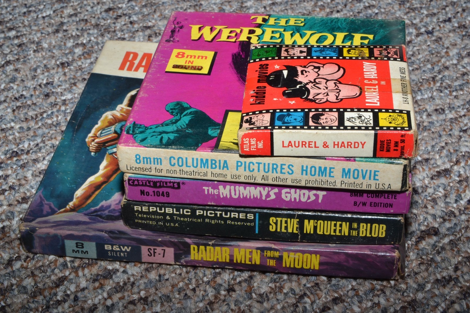 LOT 5x 8mm Sci-Fi Movie Real Radar Men Moon Mummy Blob Laurel Hardy Werewolf