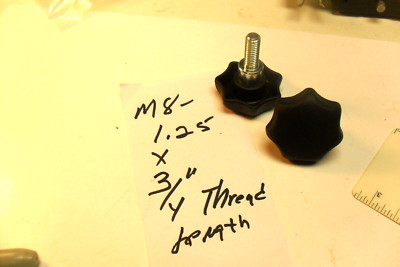 qty 2 - 7 Point Star Knop m8-1.25 x 3/4'' Thread Length Plastic New