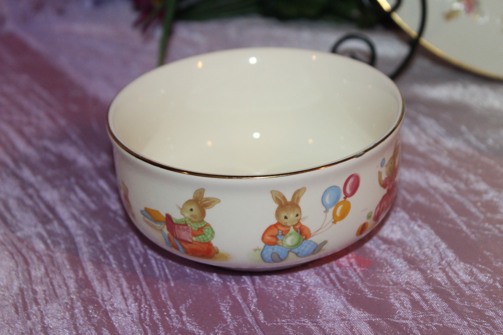 Mount Clemens Pottery Japan Rabbits Balloons Toys Baby Childs Plate Bowl Cup Set