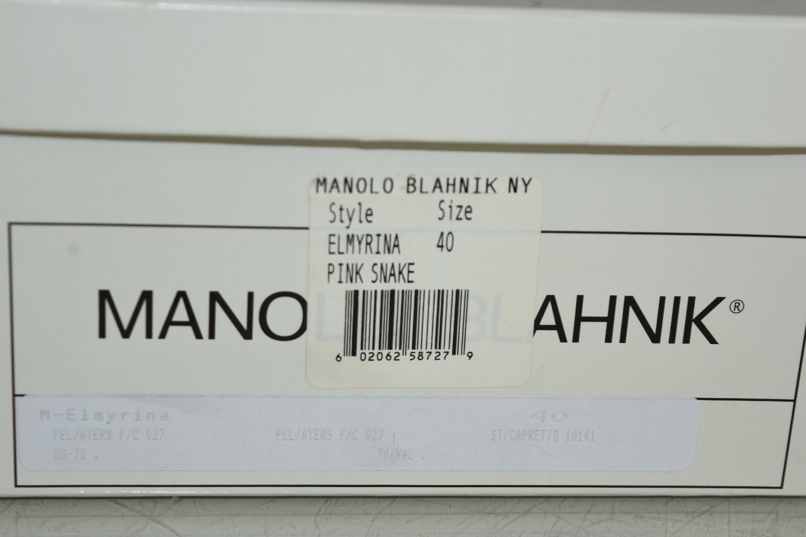 Pre-owned Manolo Blahnik $1345  Elmyrina Sandals Exotic Snake Pink Python Heel Shoes 40