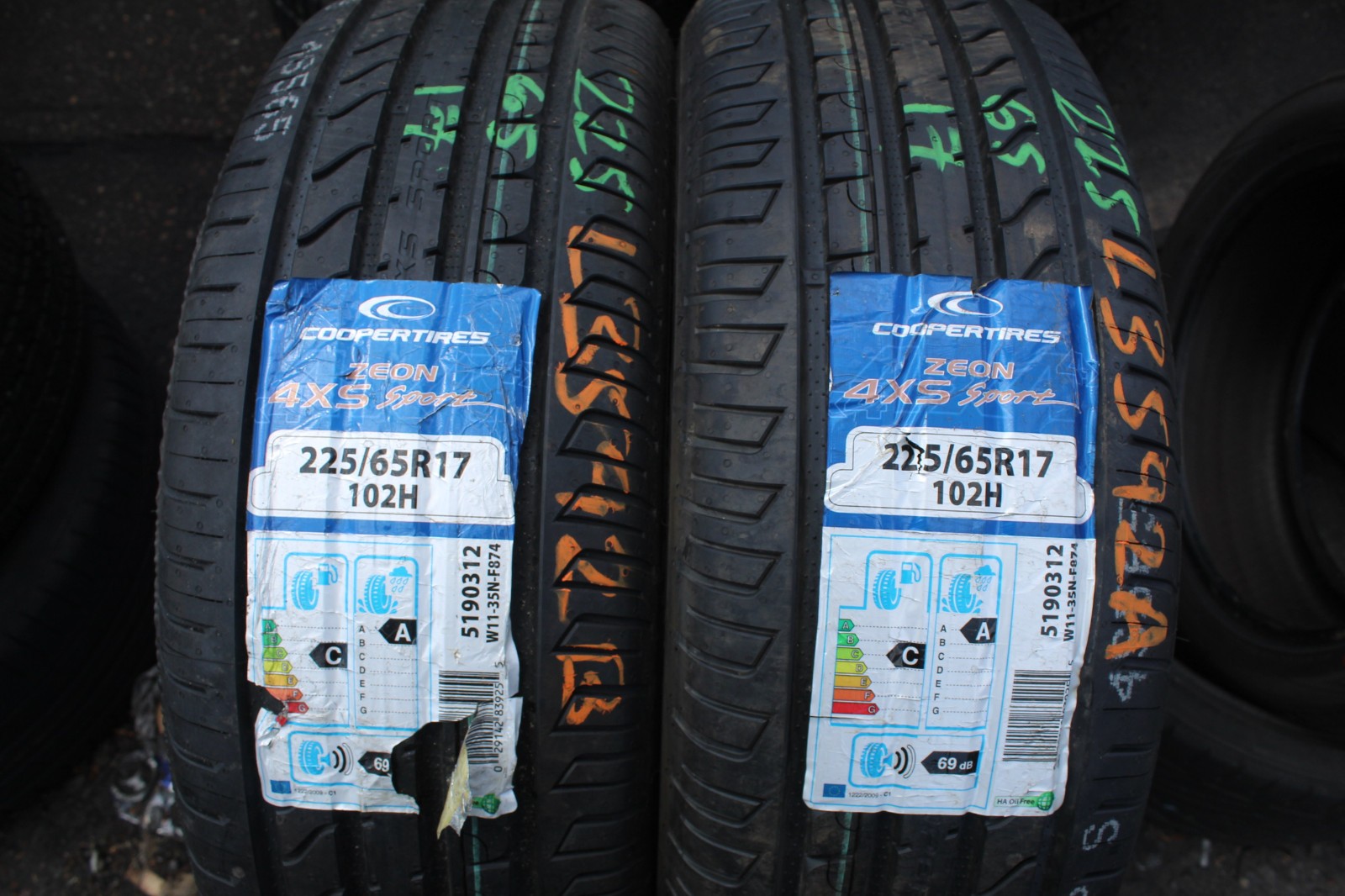 New 225 65 17 Cooper, Zeon 4XS Sport, 102H, x2 A Pair (F1_tyres) L3592