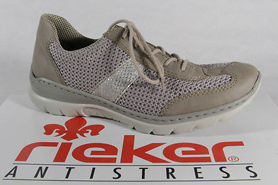 Rieker Women Lace-up Shoes, Loafers, Sneakers Faux Leather Beige NEW!