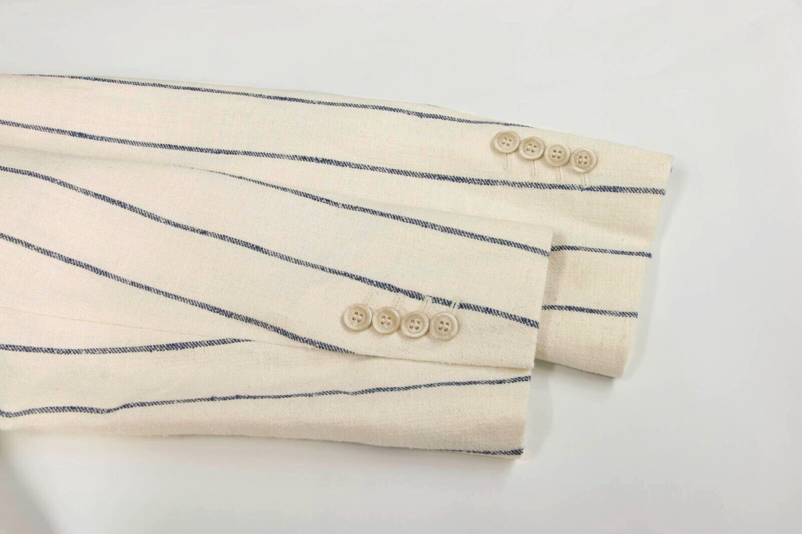 Pre-owned Brunello Cucinelli $7295  Men's Chalk Stripe 2-piece Suit Size 50/ 40us A248 In Beige + Navy Print