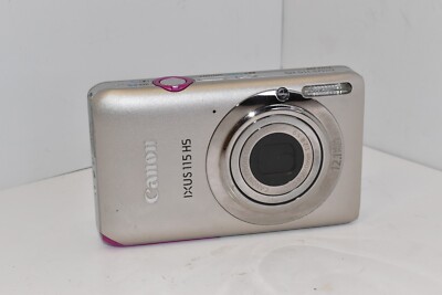 Canon IXUS 115 HS - 12.1MP HD Compact Digital Camera Bundle Silver CORNER CRACK