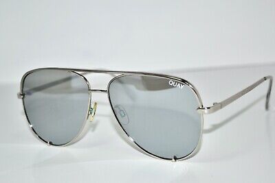 Used Quay High Key 111 Silver Mirrored Womens Aviator Gray/Lens Sunglasses