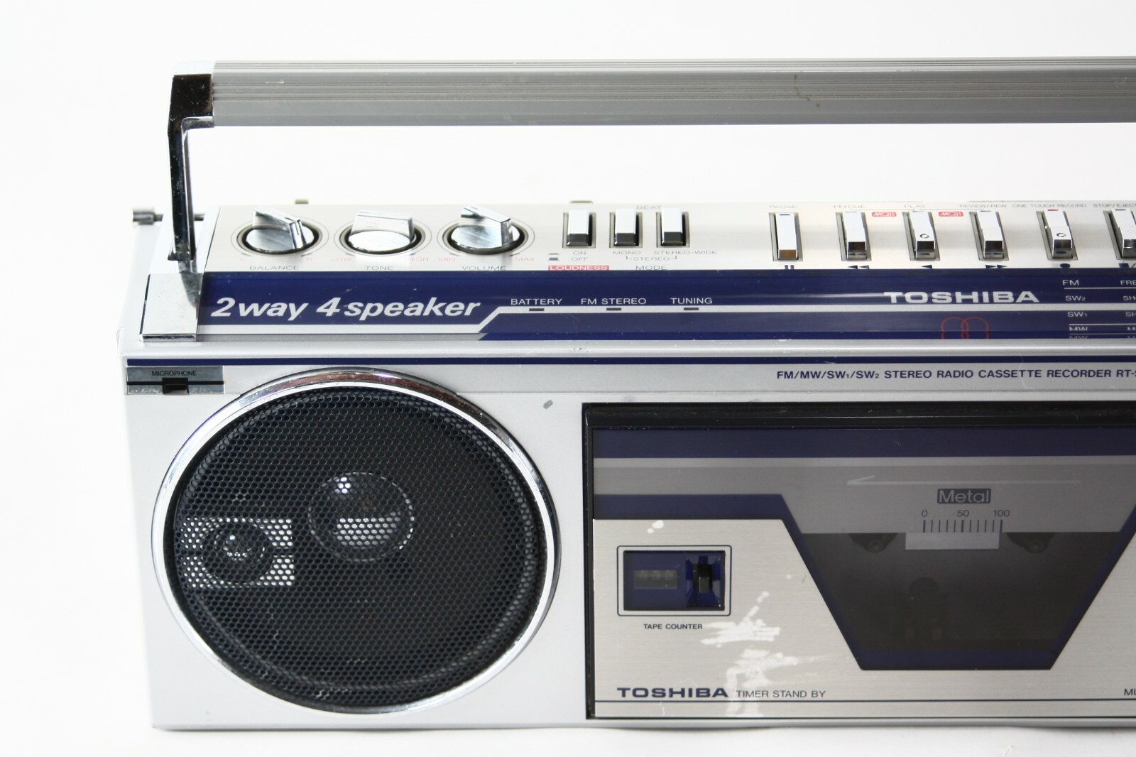 Toshiba RT-S651 SHORTWAVE Radio BOOMBOX Tape Player Cassette Stereo VINTAGE