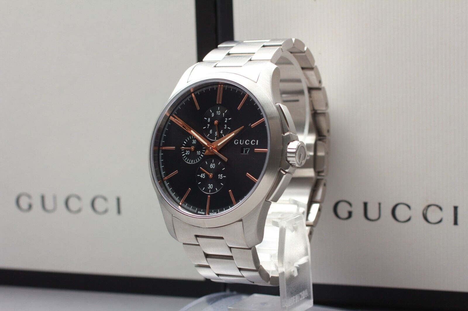 Read 【N MINT / Box】 Gucci G-Timeless 126.2 Chronograph Qz Read 【N MINT / Box】 Gucci G-Timeless 126.2 Chronograph Qz