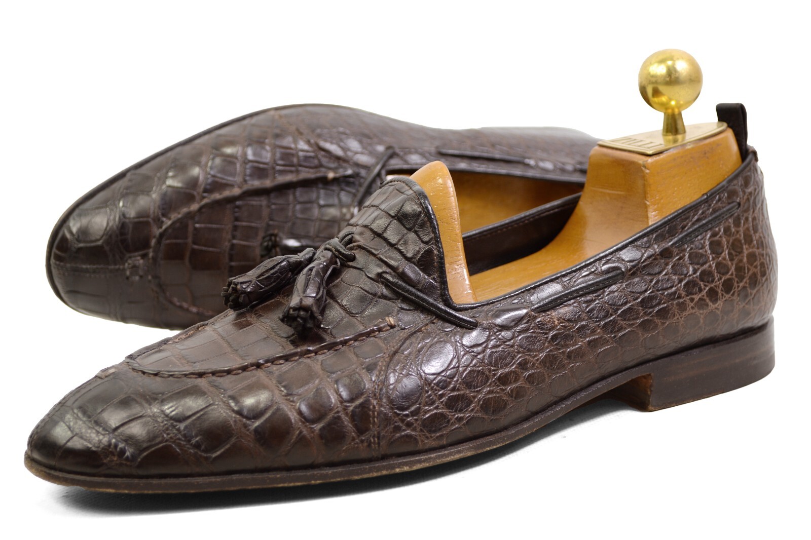 ラパーロ／Raparo レザーシューズ 41 RAPARO Crocodile tassel Loafer made in Italy UK8 / US9 / 42