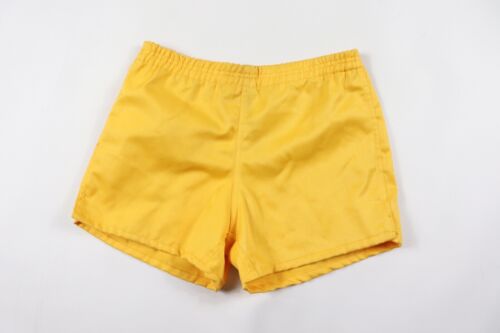 NOS Vintage 90s Youth Size 16 Gym Running Jogging Soccer Shorts Yellow USA