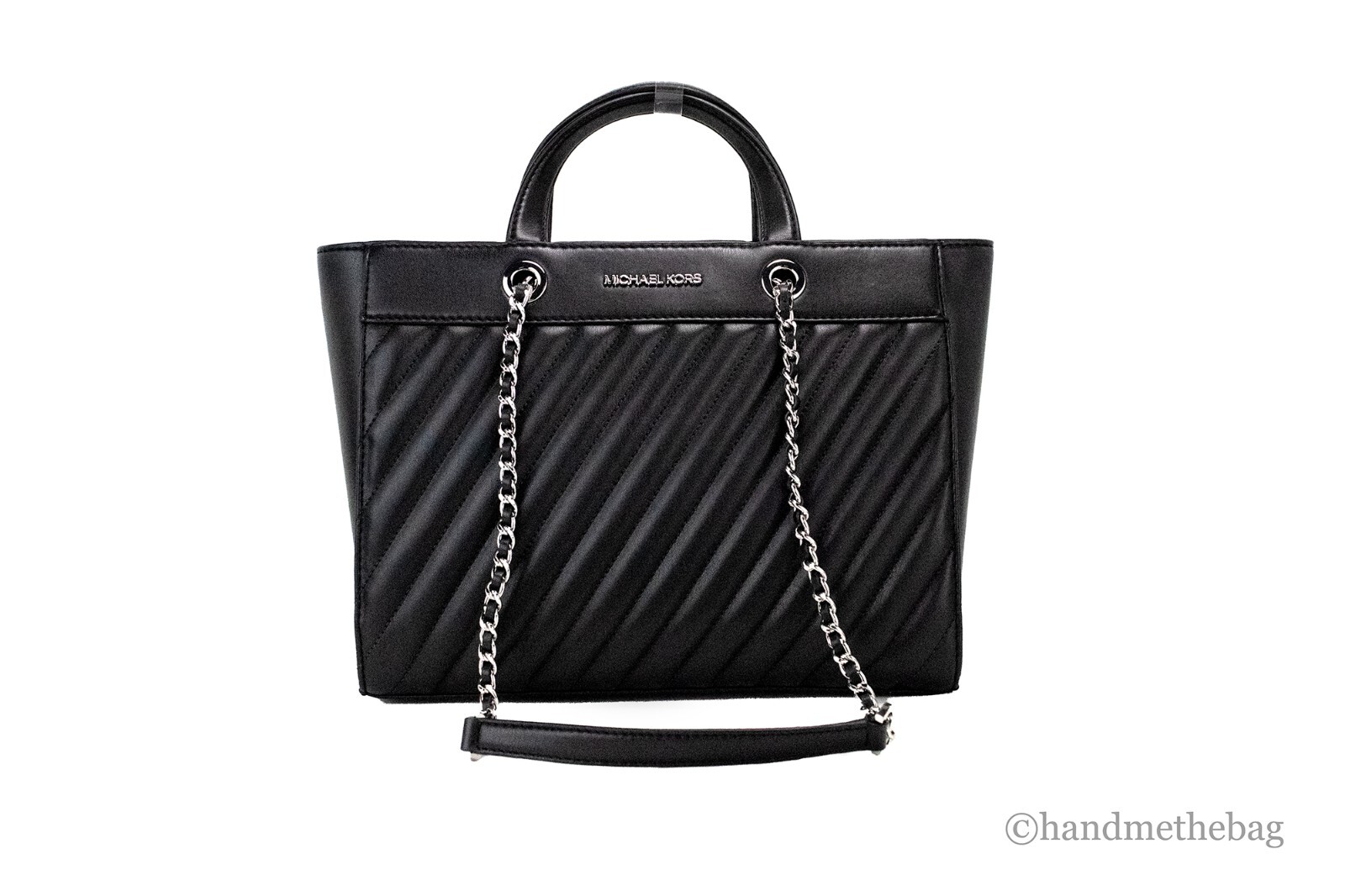 Michael Kors Rose Medium Black Vegan Faux Leather East West