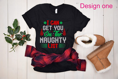 Christmas Santa's Naughty List T-shirt Dad Mum Childrens Adult sizes Xmas Day D1