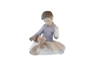 Lladro # 6983 Growing Up Together with Puppy Figurine Retired
