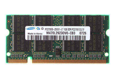 Samsung 2x 1GB 2Rx8 PC2700S DDR 333Mhz 200Pin Laptop RAM SODIMM Notebook Memory