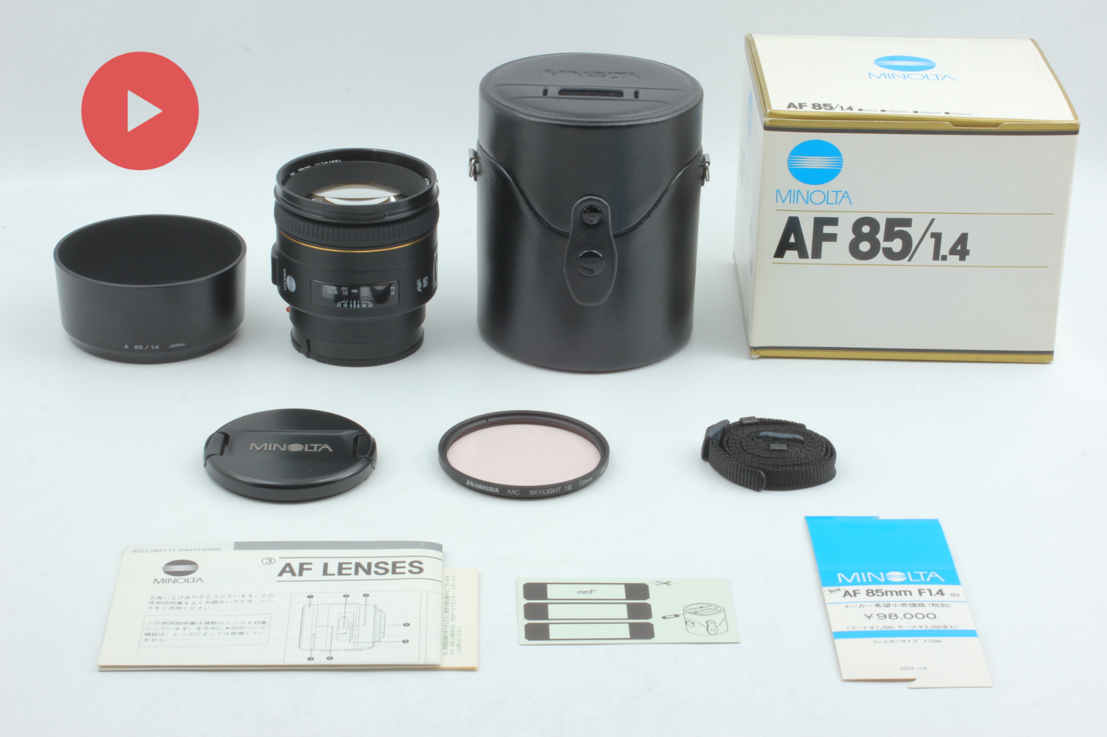 Appearance MINT in BOX】Minolta AF 85mm f/1.4 G SONY A Mount Appearance MINT in BOX】Minolta AF 85mm f/1.4 G SONY A Mount