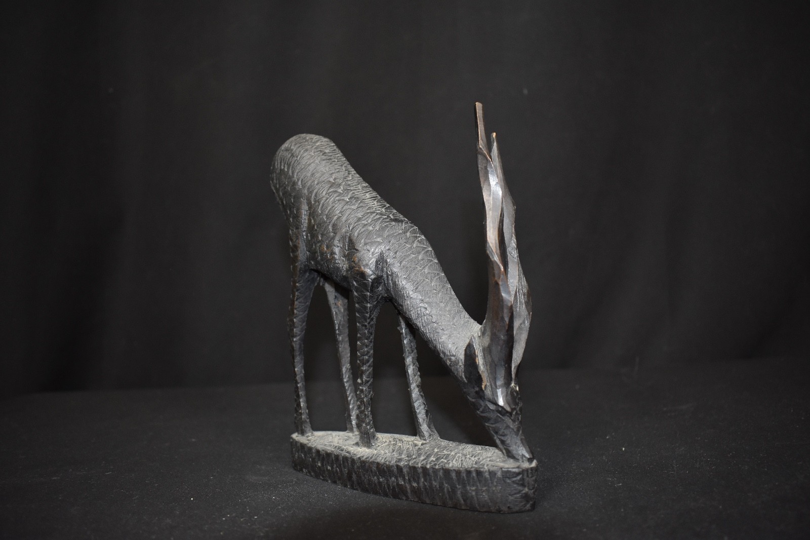 Vintage Hand Carved Wood Gazelle