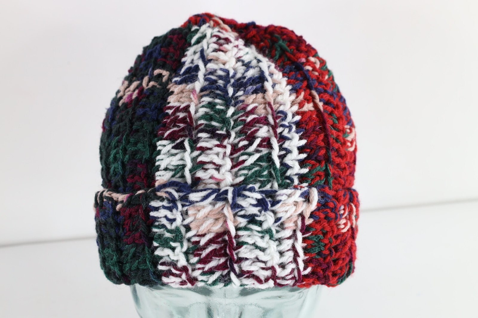【2024正規激安】 Vintage Winter Knit Crochet Chunky Rainbow Streetwear 90s 帽子