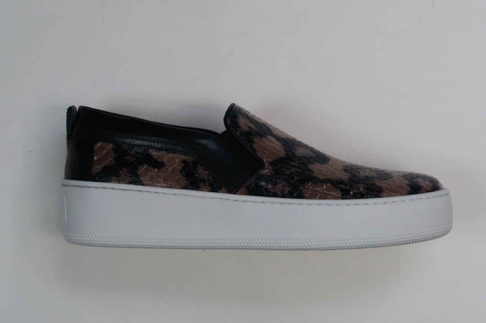 Pre-owned Sergio Rossi Leather Snakeskin Embossed Slip On Sneakers Women Size 36 Shoes In Multicolor