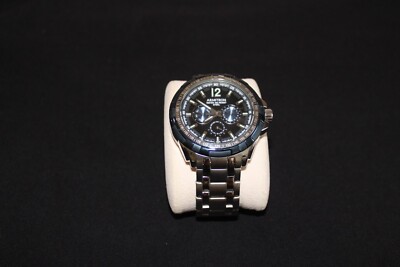  Armitron Men's 20/5095BKBL Multi-Function Dial Silver-Tone Bracelet Watch. NEW!