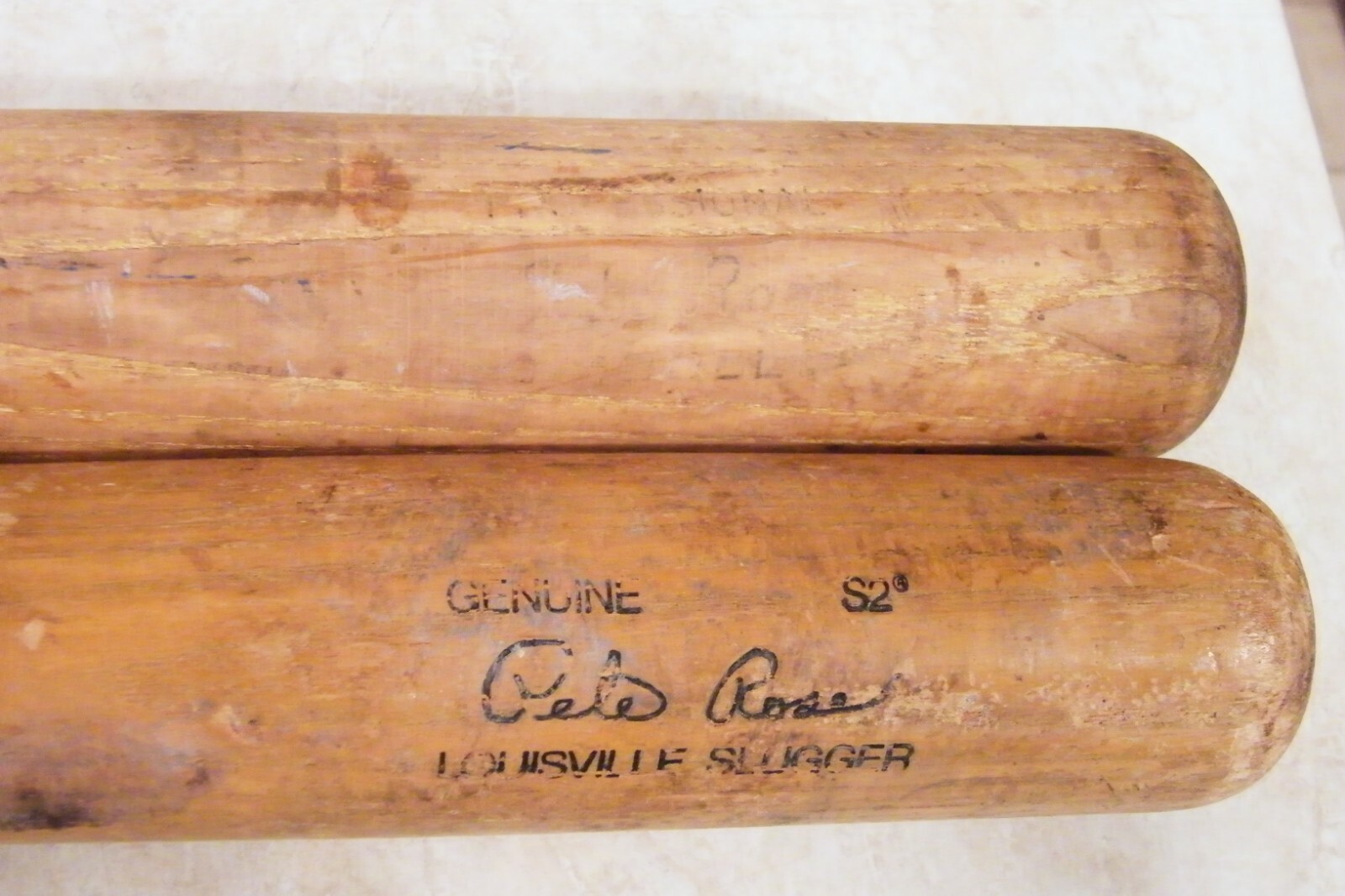 Vtg Louisville Slugger 125 Genuine S2 Pete Rose Autograph Model Bat + ADIRONDACK