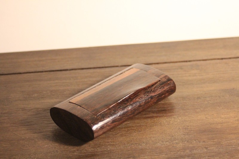 Ancienne Grande Et Rare BoÃ®Te TabatiÃ¨Re En Bois Laiton Marron