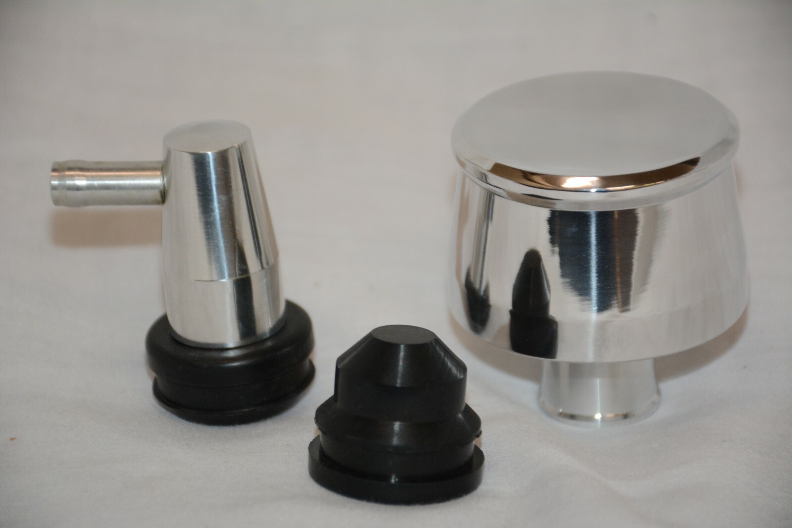 Polished Billet Aluminum Smooth Valve Cover Breather & Mini