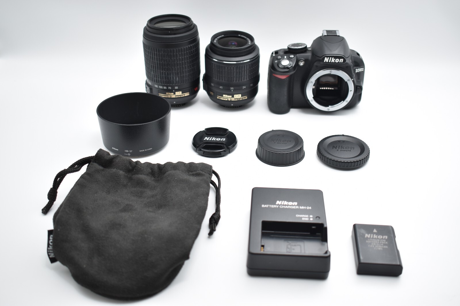 EXC+++++】Nikon D3100 Camera 18-55mm VR 55-200mm Zoom Lenses EXC+++++】Nikon D3100 Camera 18-55mm VR 55-200mm Zoom Lenses