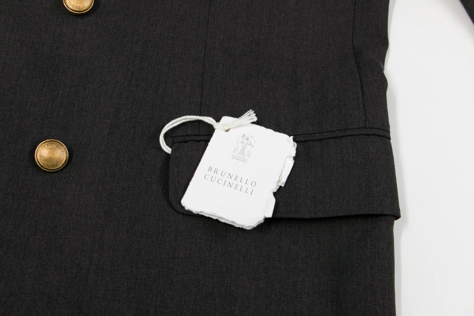 Pre-owned Brunello Cucinelli Nwt$3880  Men 100% Vwool Sport Coat W/logo Buttons50/40us A242 In Gray