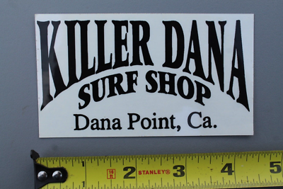 Killer Dana Surf Shop Point Clear Black Original V52B Vintage Surfing STICKER