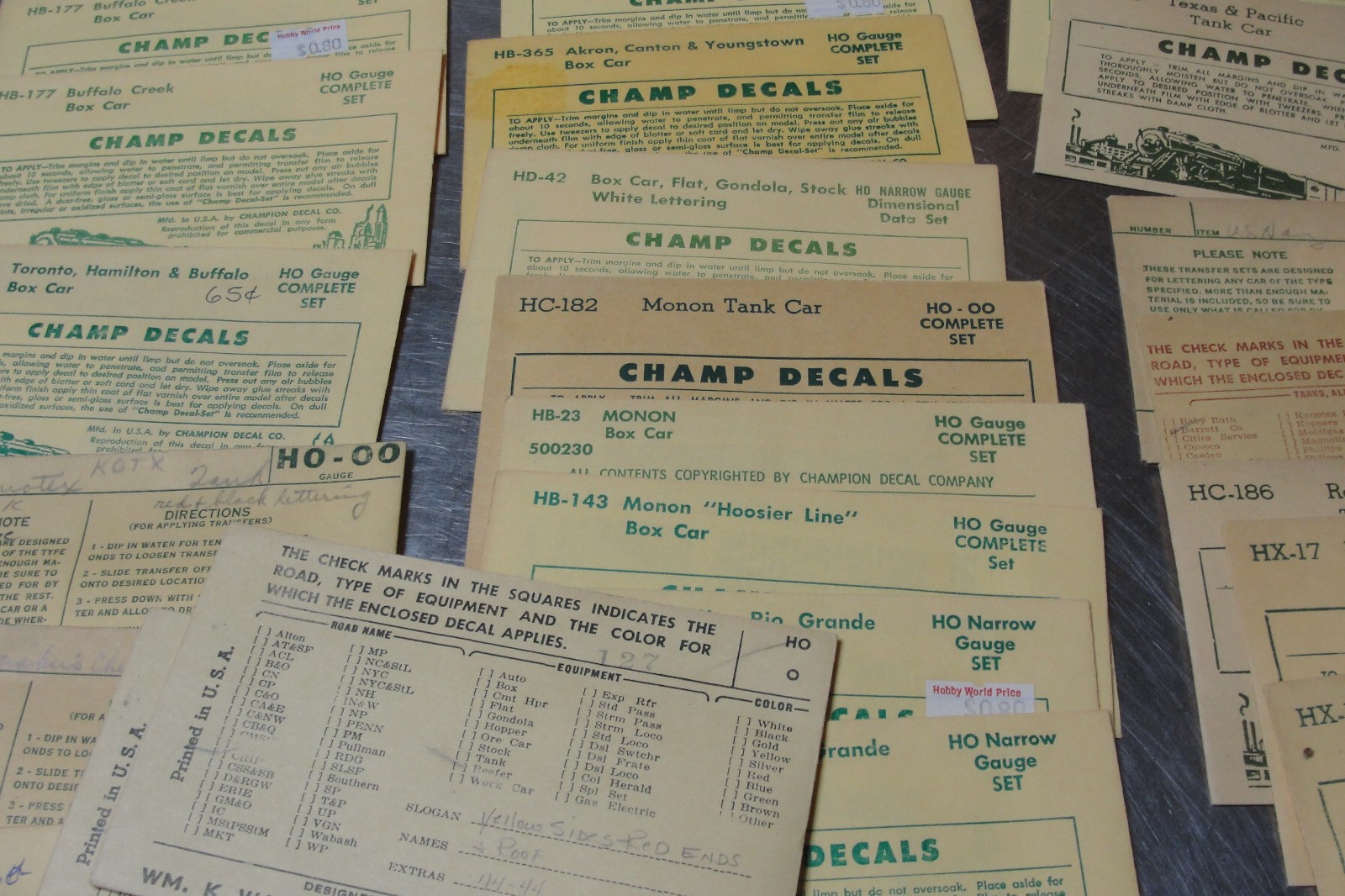 HO Scale Champ Decals, Walthers all new 192 pcs