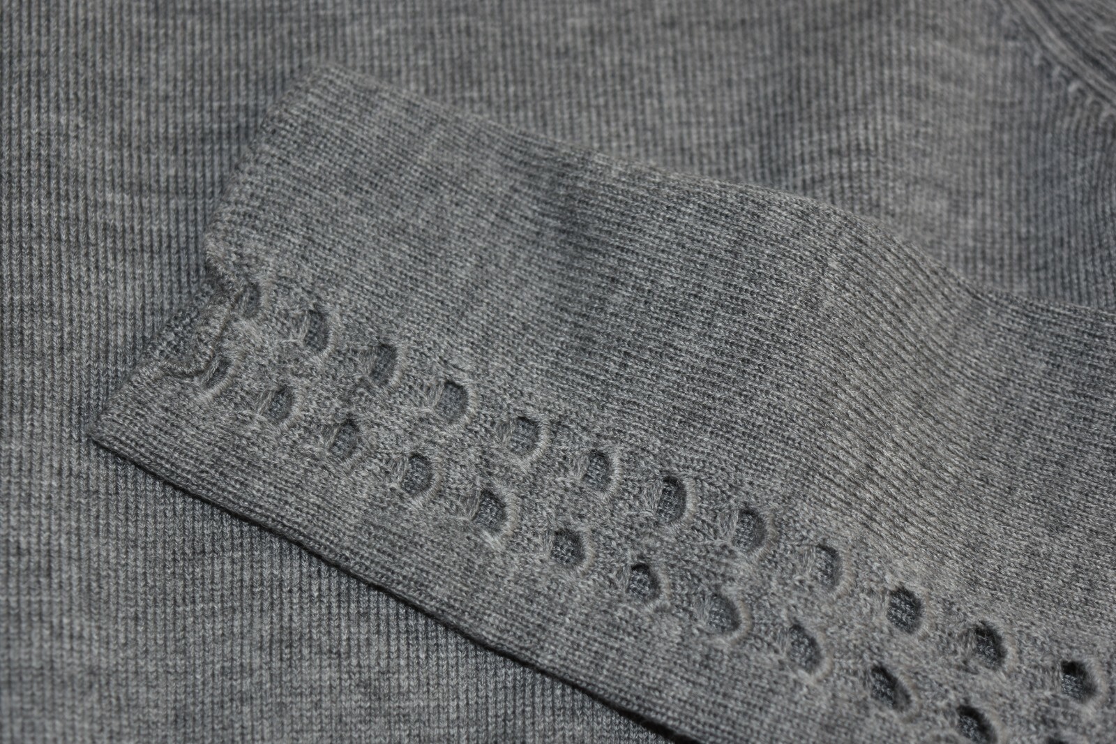 Pre-owned Pink Rose $1395 Lela Rose Crewneck Fit & Flare Loop Stitch Knit Dress Grey Wool M Xl In Gray