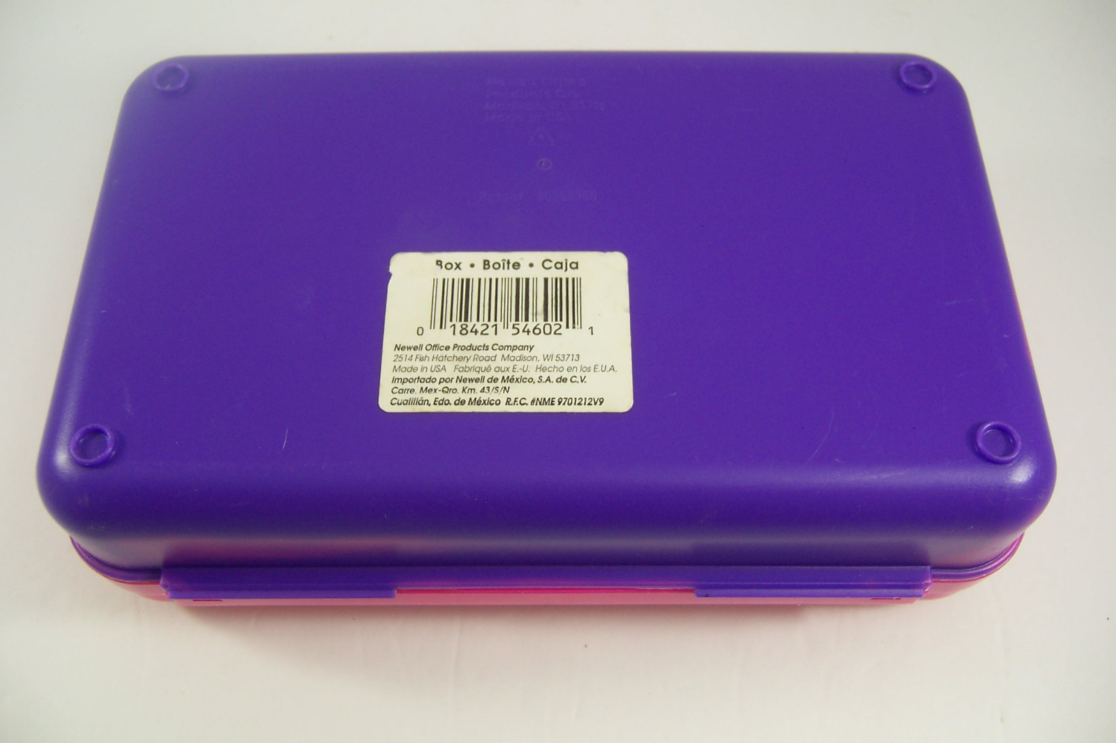 Spacemaker Pencil Box Pink Purple Vintage 90's Plastic Storage Case