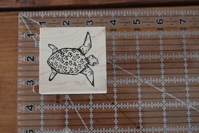 NEW Stampotique DANIEL TORRENTE MANSFIELD SEA TURTLE Ocean Wood Rubber Stamp B