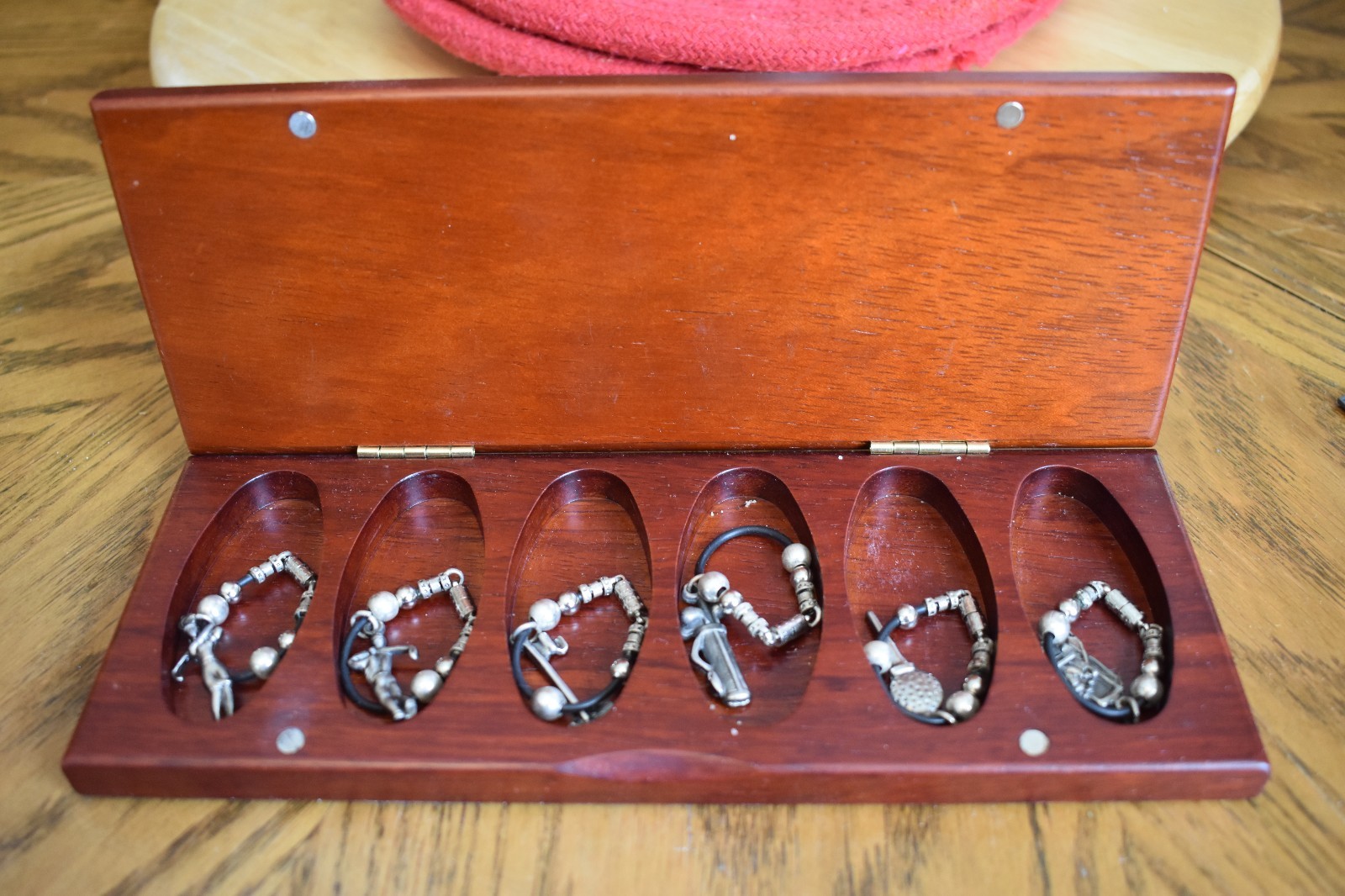 Sale Nice Wine Glass Charms from Valero Texas Open for children Nice Wood case