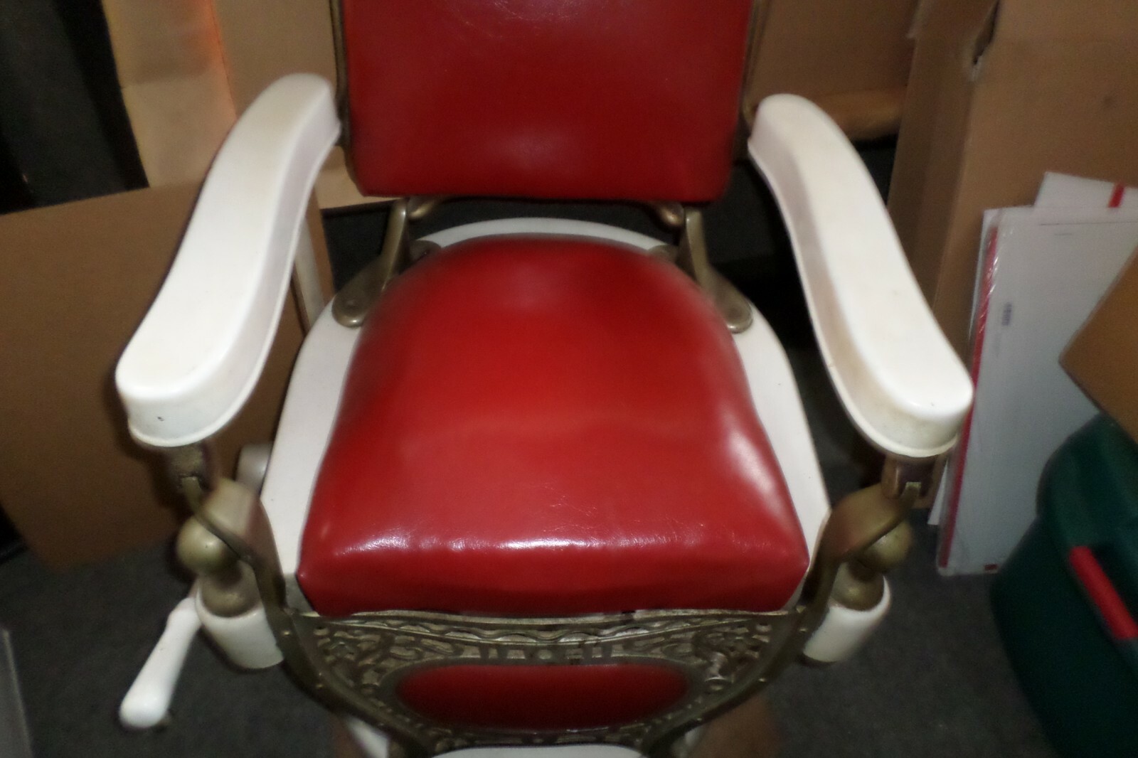 Vintage Antique 1909 Theo A. Kochs Barber Chair Original