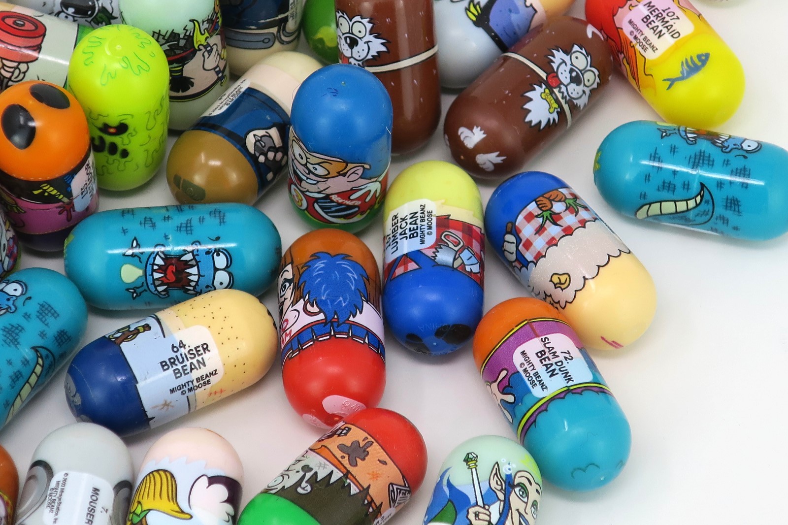 Mighty Beanz Lot of 60 Beans - TMNT Teenage Mutant Ninja Turtles, Blob, Mechanic