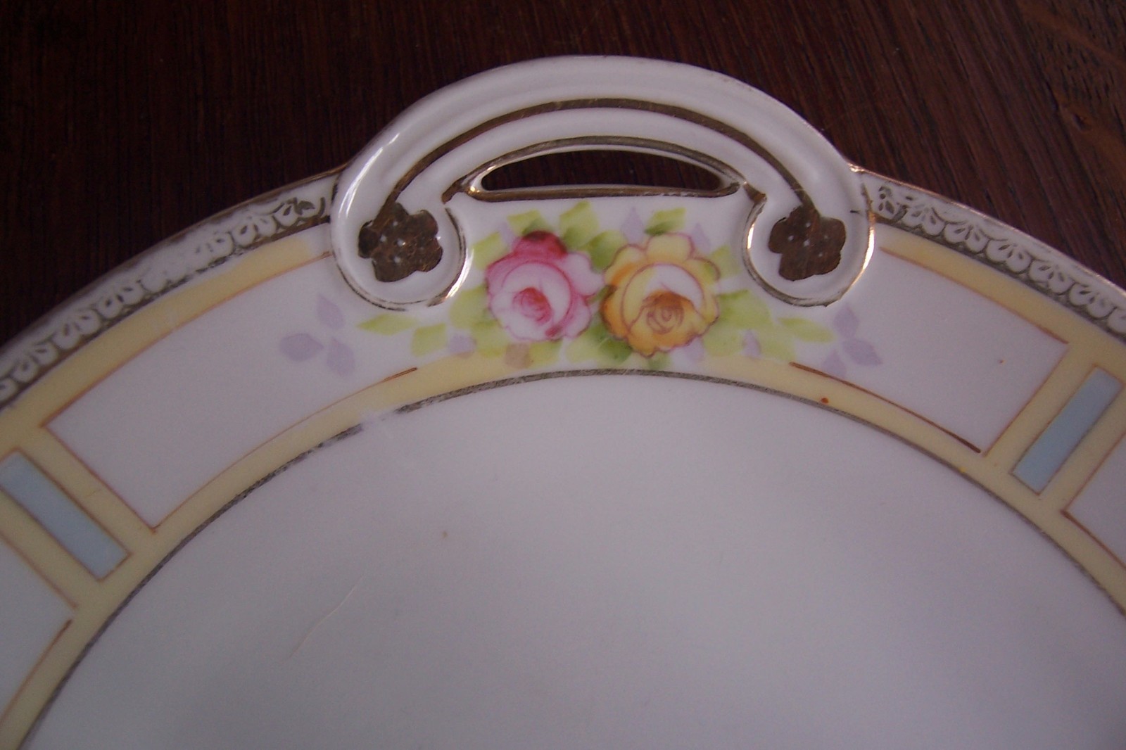 Vintage Nippon Handled Plate with Gold Trim