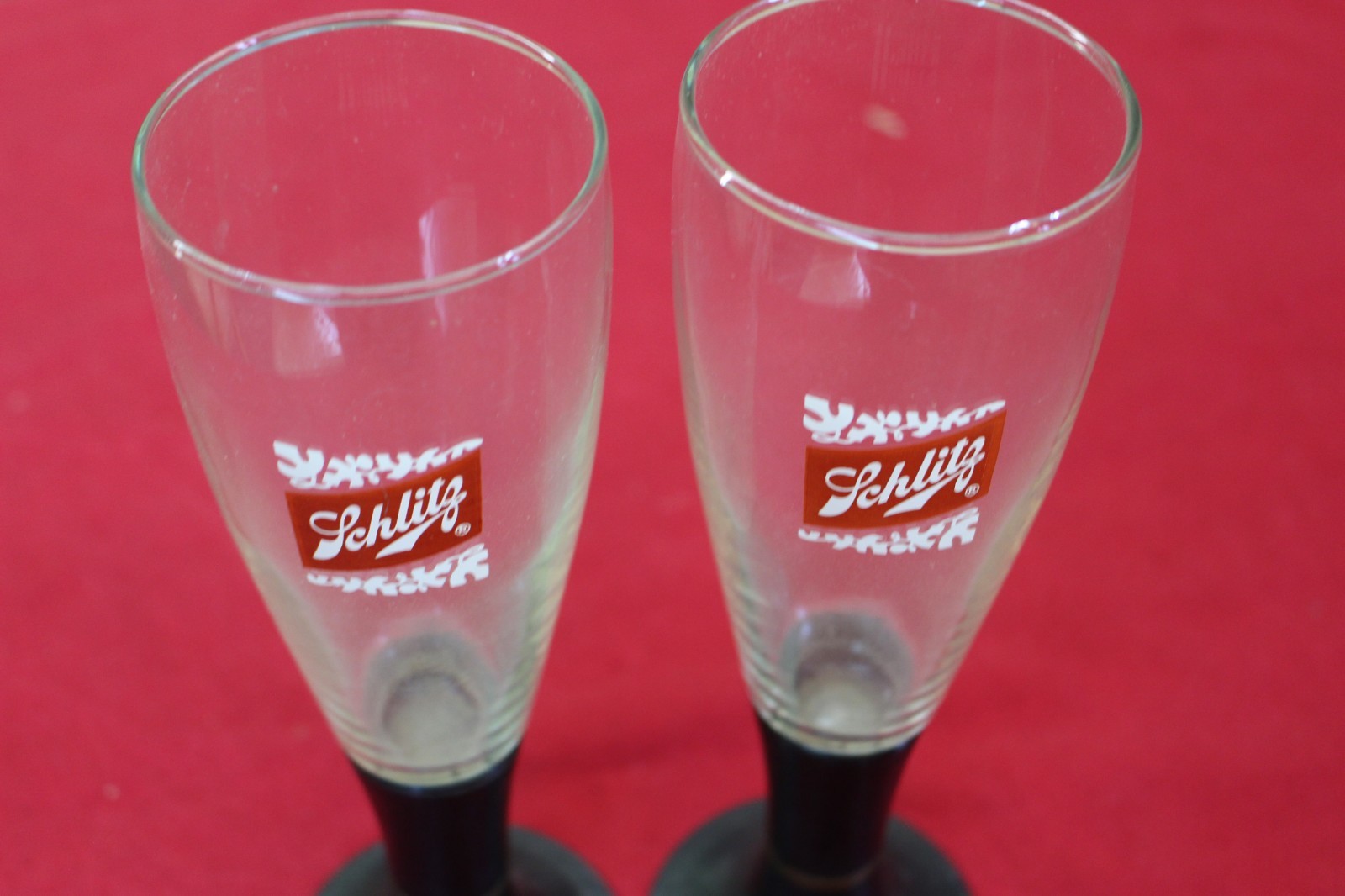 Vintage Schlitz After Hours Lighted Beer Glasses (2)