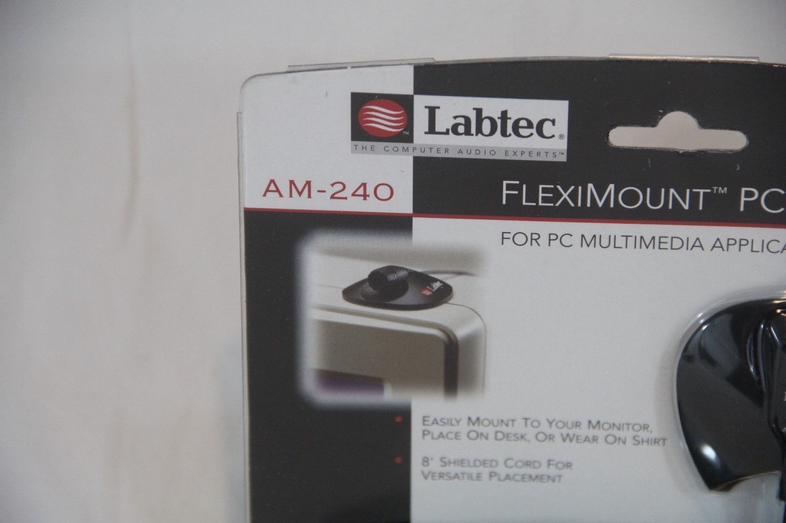 New - Labtec AM-240 FlexiMount PC Microphone in Original Unopened Package!