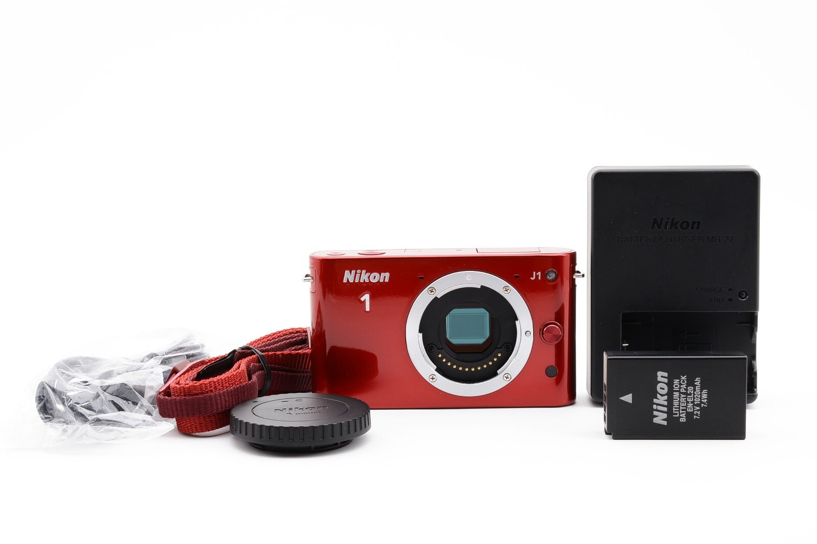 Nikon 1 J1 10.1MP Digital Camera Red Body only w/Strap