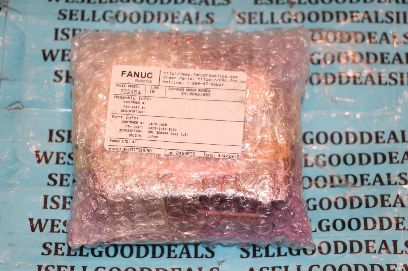 Fanuc A05B-1405-B132 3DL Sensor Head / Laser Vision Sensor Fanuc A05B-1405-B132 3DL Sensor Head / Laser Vision Sensor