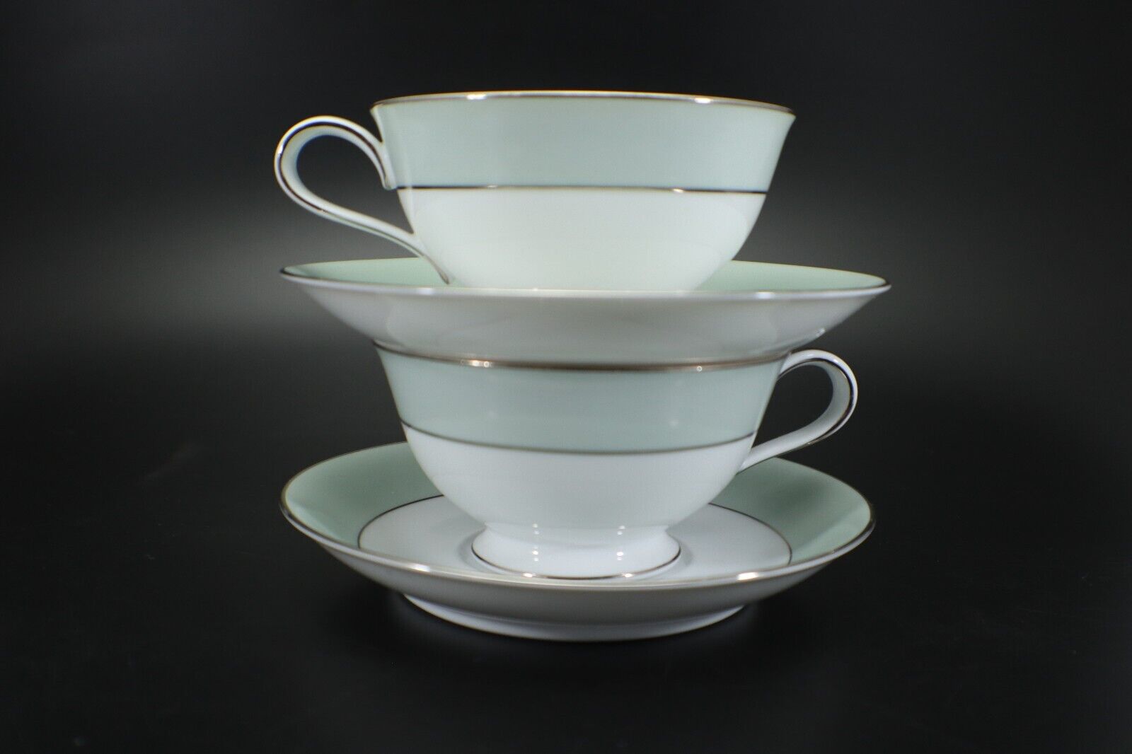Noritake Greencourt 5322 CUP & SAUCER Set of 2 Green Band Noritake Greencourt 5322 CUP & SAUCER Set of 2 Green Band