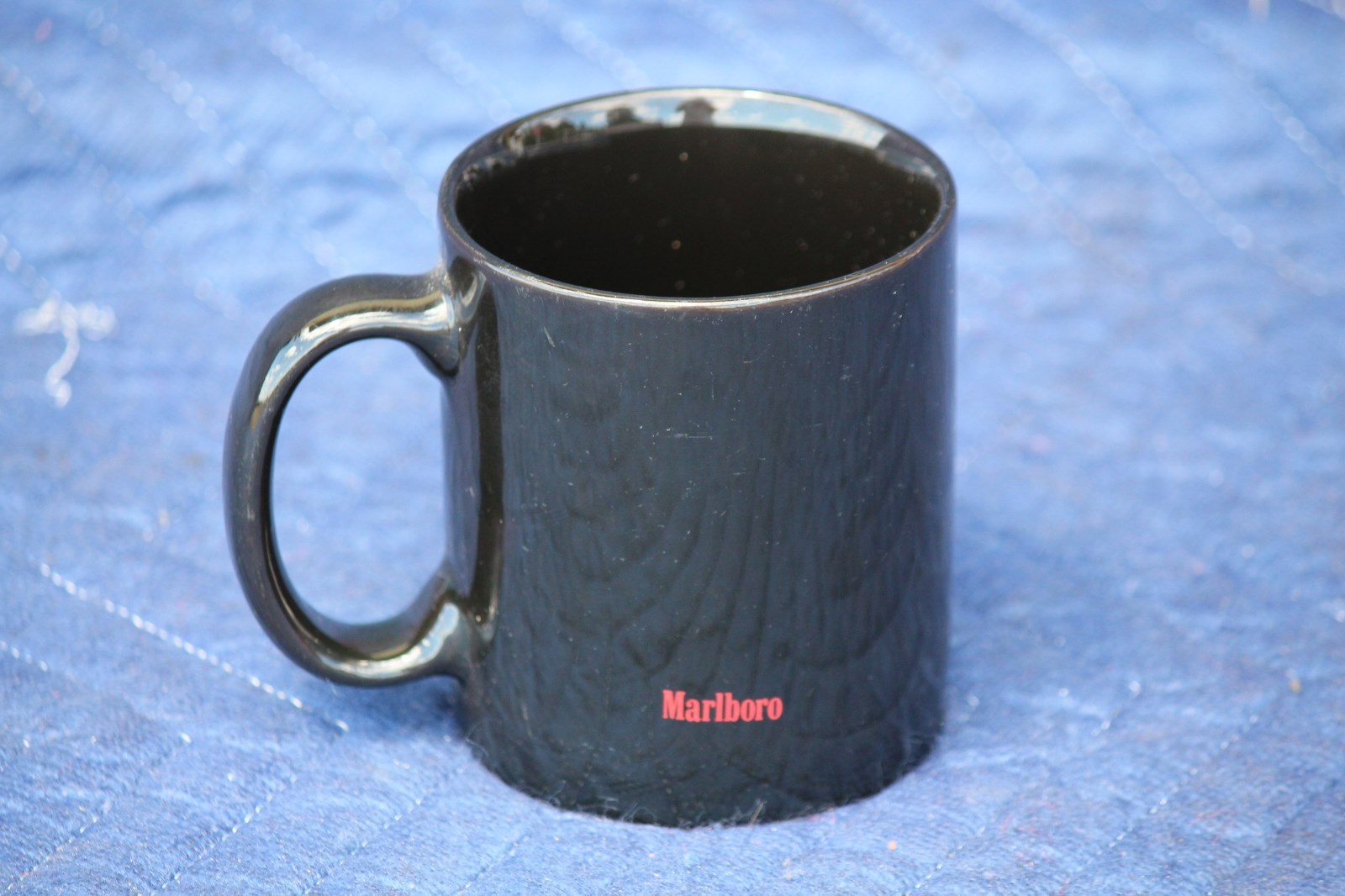 Marlboro Man Galloping Cowboy Black Coffee Mug