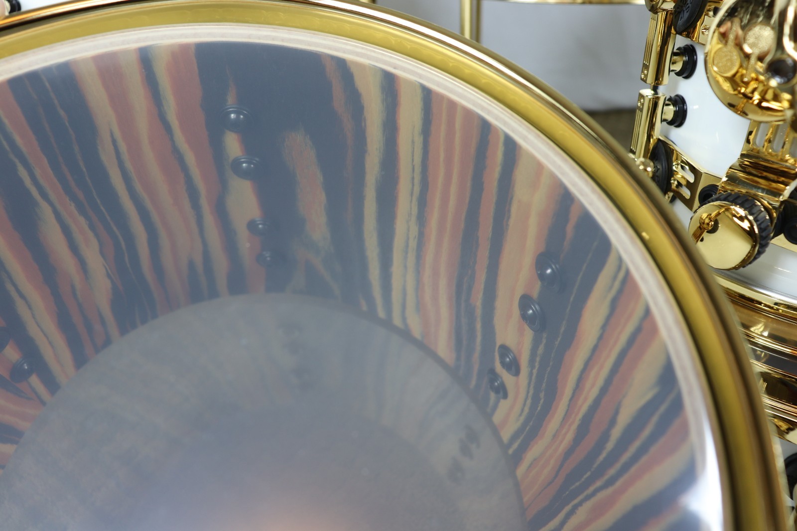 Sonor SQ2 Maple Med Shells 6 Pc Solid White Hi Gloss/Tiger Finish In Gold Hrdwr