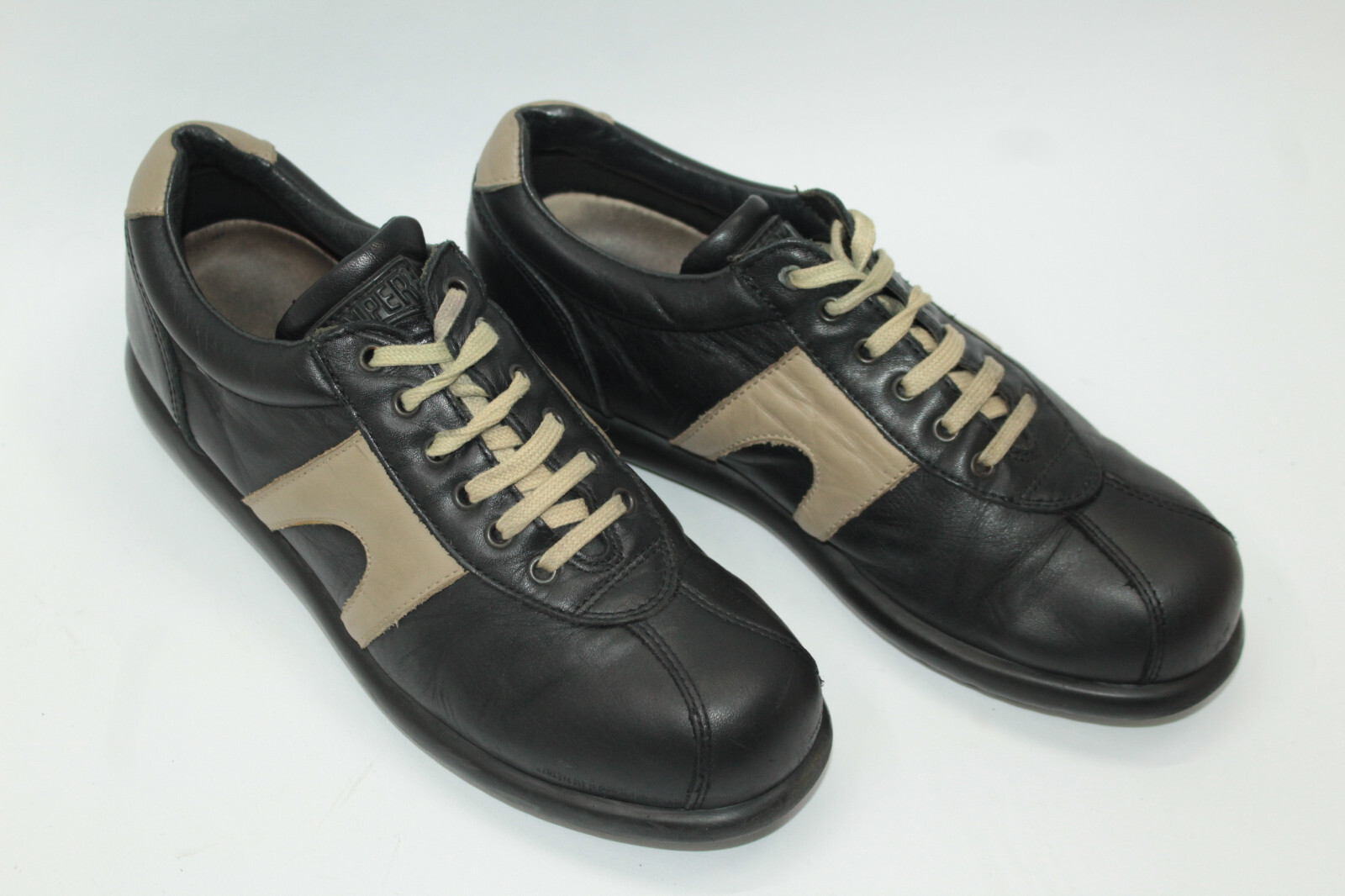 CAMPER women shoes sz 6.5 Europe 37 black beige leather