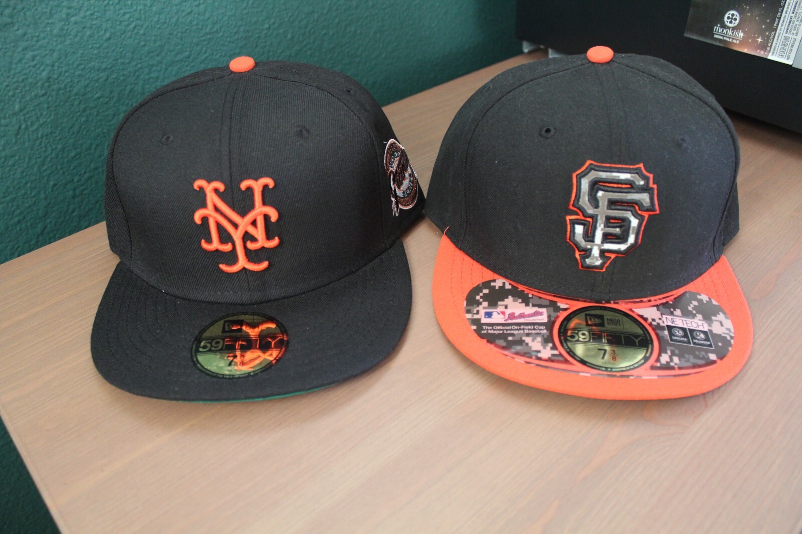 2 x Vintage New Era 7 3/8 San Francisco NY Giants World Series Memorial Day