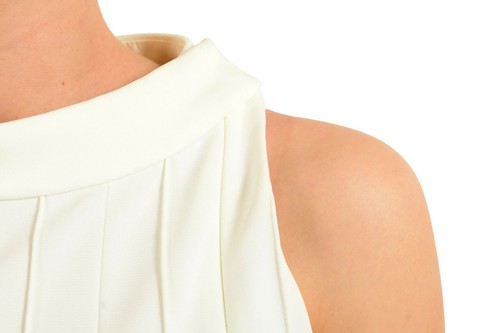 MAISON MARGIELA MAISON MARGIELA WEISS GRAFIK ÄRMELLOS DAMEN ETUIKLEID SZ XS S M L